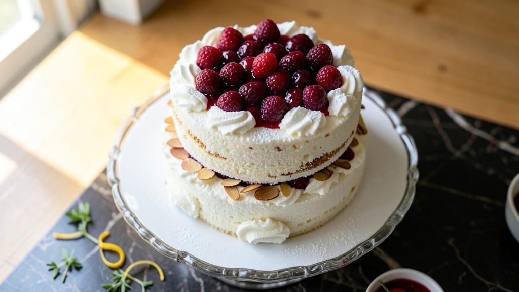 Amish Raspberry Angel Food Cake Recipe: Light As Air with Bursting Berry Sweetness