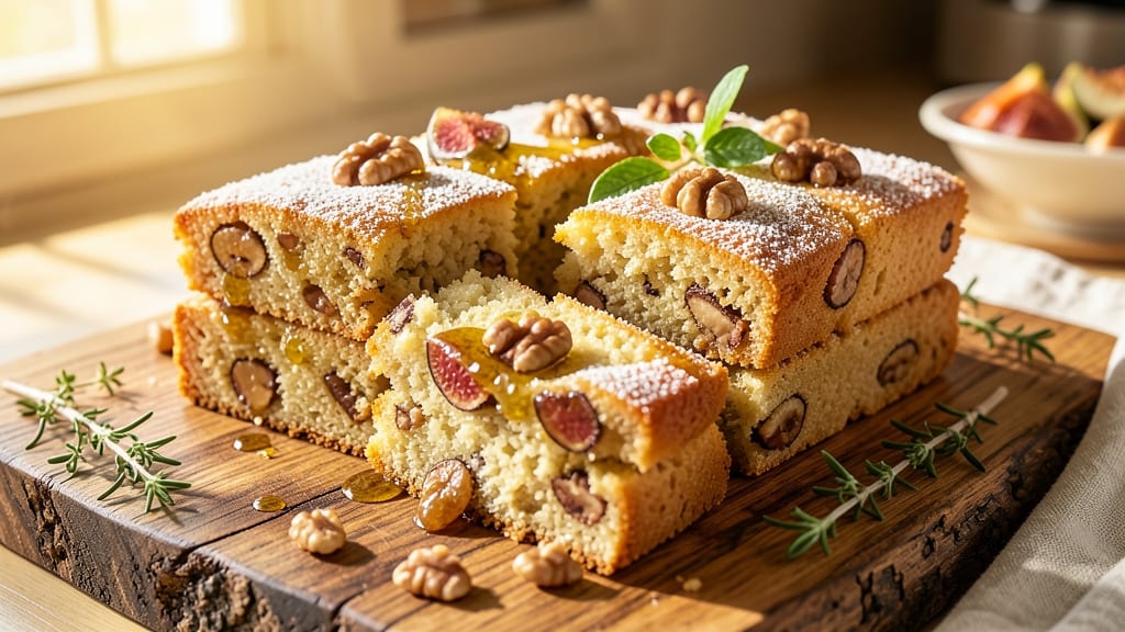 Ancient Greek Honey Cake Recipe: Fragrant Fig and Walnut Layers with Crisp Edges