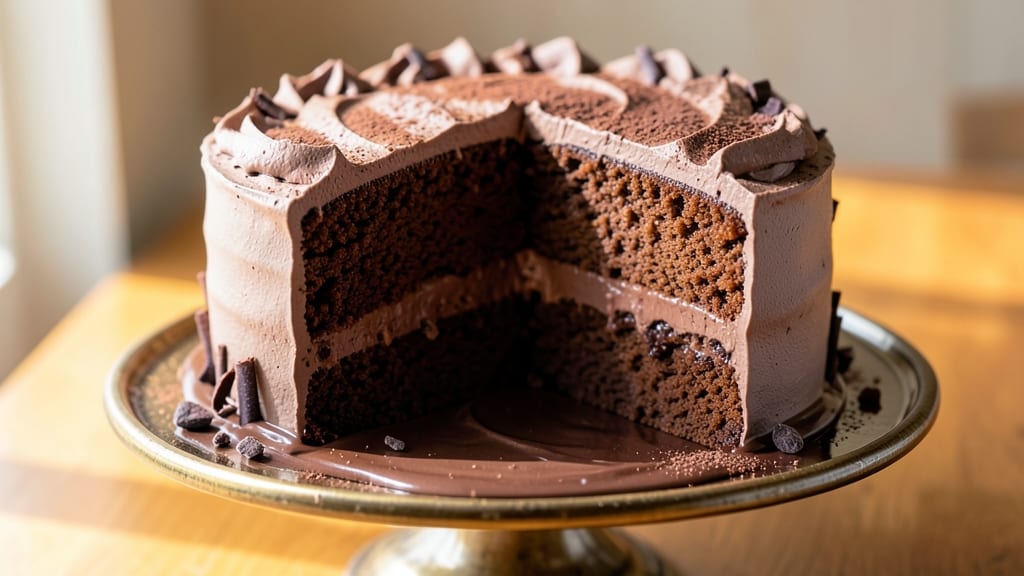 All-American Chocolate Cake Recipe: Moist Layers and Vanilla Buttercream Bliss