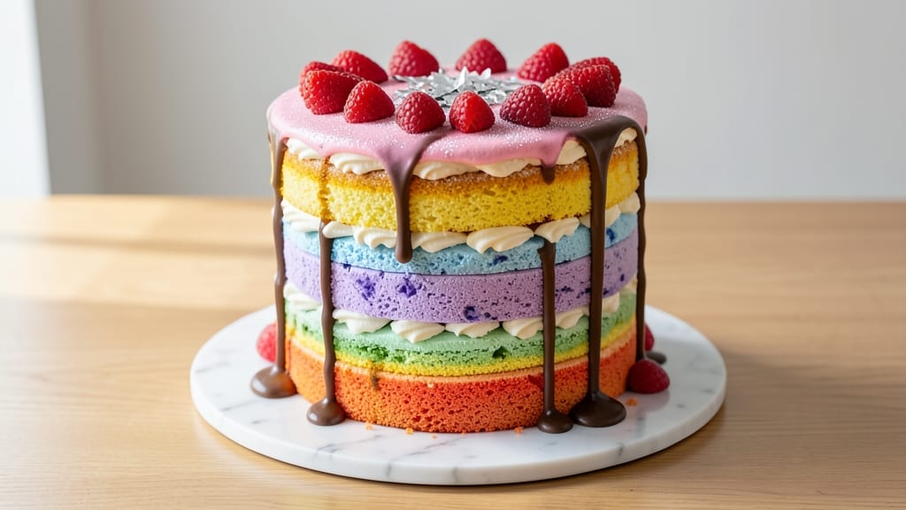 6 Layer Rainbow Cake Recipe: Vibrant Layers and Buttercream Bliss