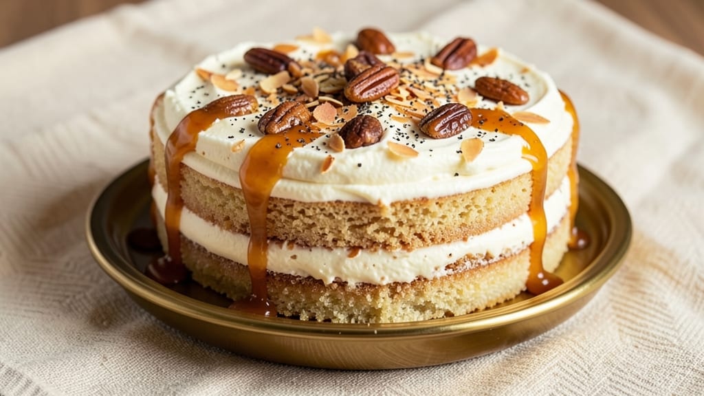 Almond Praline Cake Recipe: Caramelized Pecans and Vanilla Swirls in One Pan