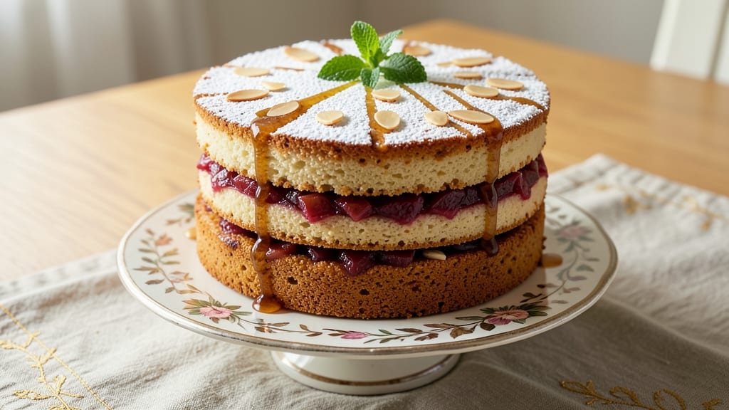 Almond Rhubarb Cake Delight Recipe: Tart-Sweet Layers With Buttery Crunch