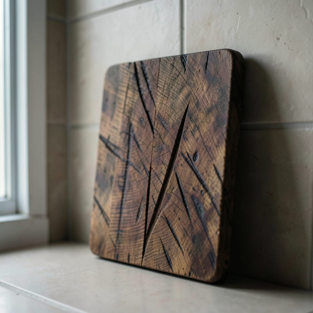 The wooden cutting board