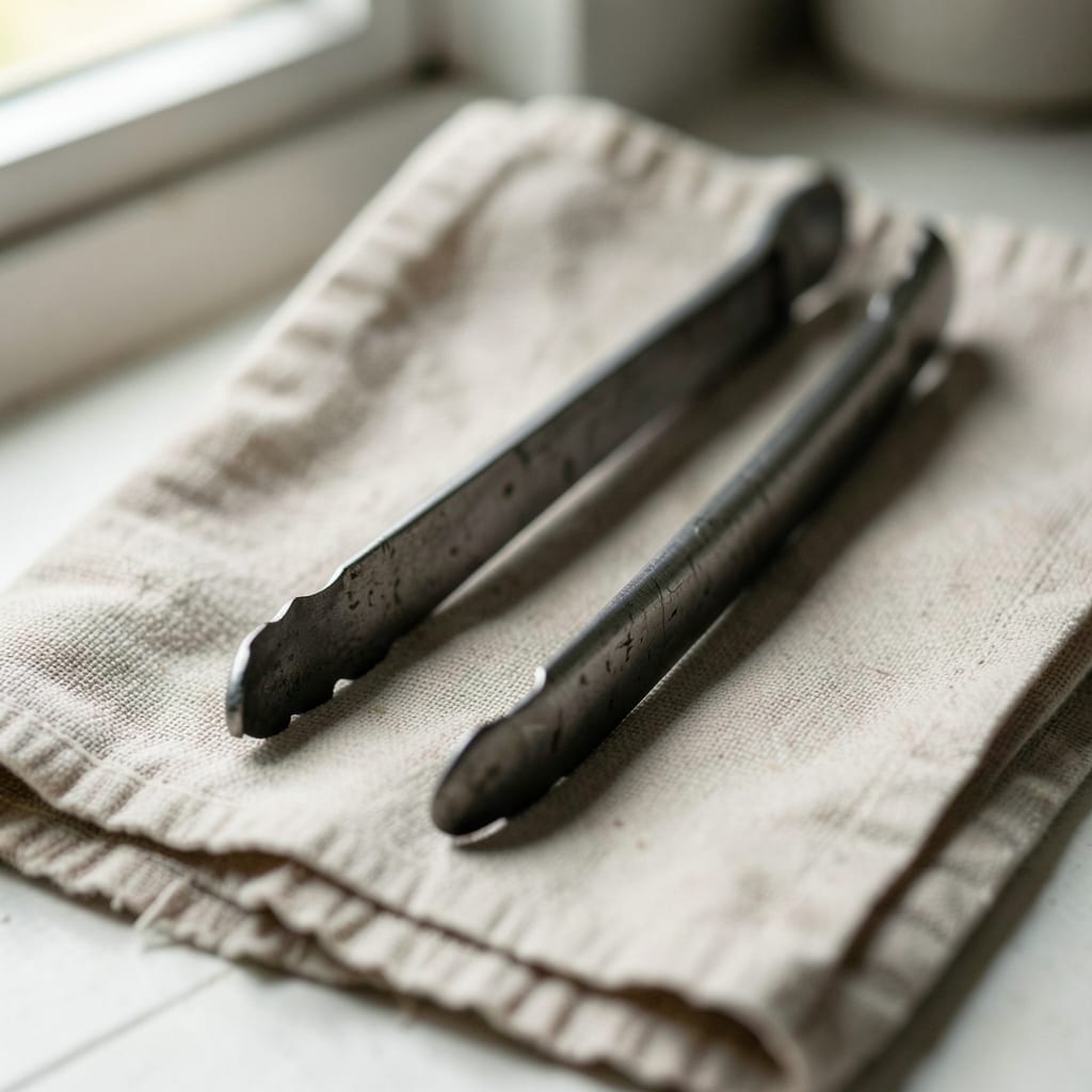 The metal tongs