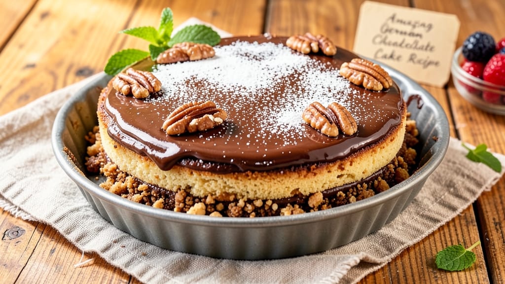 Amazing German Chocolate Cake Recipe: Rich Peanut Butter Ganache and Toasted Coconut Topping