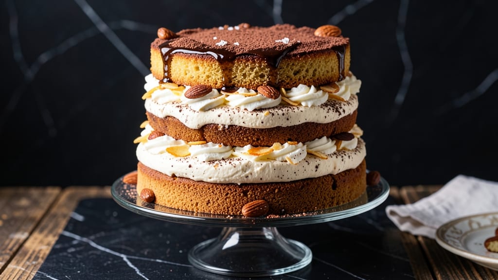 Almond Tiramisu Cake Recipe: Nutty Coffee Layers With Mascarpone Luxe