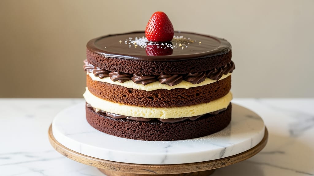 3 Layer 8 Inch Cake Recipe: Vanilla Buttercream Swirls and Moist Chocolate Layers